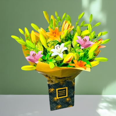 LOCAL Spring Mixed Asiatic Lily Hand tied